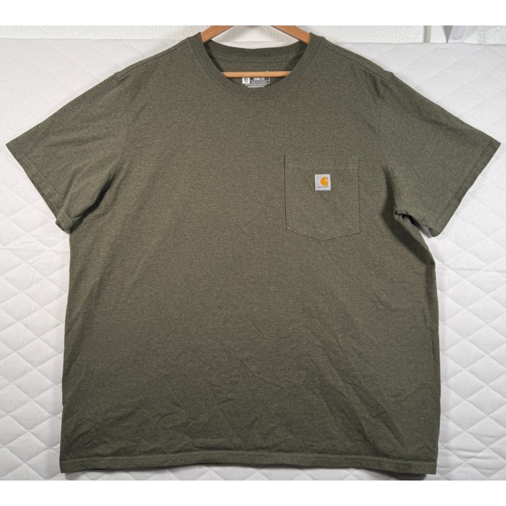 Carhartt Men's Loose Fit Heavyweight Pocket T‑Shirt XXL Olive Green K87 Workwear